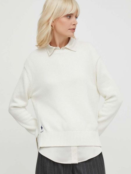 Bavlněný svetr Polo Ralph Lauren béžový