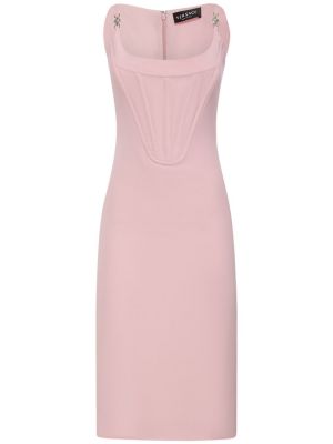 Saténové mini šaty bez rukávů Versace růžové
