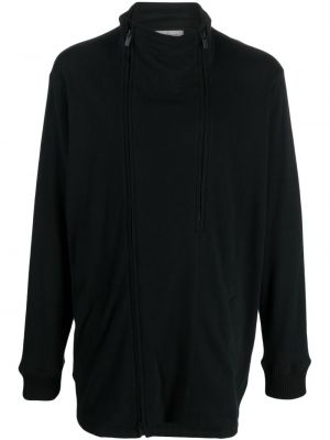 Kokvilnas džemperis ar rāvējslēdzēju Yohji Yamamoto melns