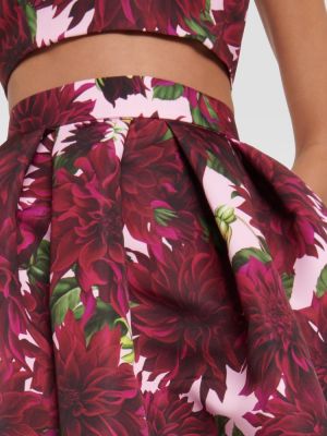 Kvetinová midi sukňa Oscar De La Renta ružová