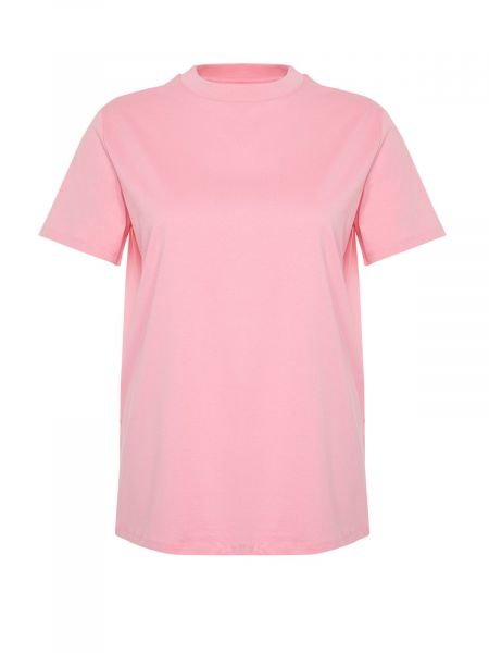 Dzianinowa koszulka Trendyol różowa