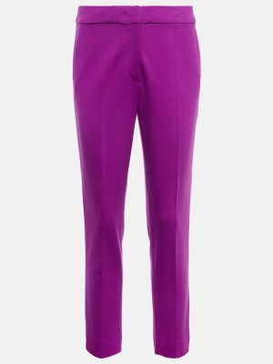 Jersey slim fit egyenes szárú nadrág Max Mara lila