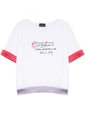 Koszulka z nadrukiem Emporio Armani biała
