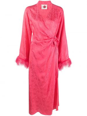 Koktejl obleka s perjem Art Dealer roza
