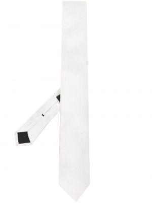 Svilena kravata iz žakarda Karl Lagerfeld bela