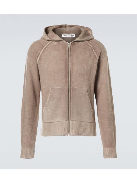 Blixtlås kaschmir ull hoodie Acne Studios