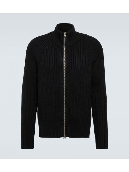 Μάλλινος πουλόβερ κασμίρ με φερμουάρ Tom Ford μαύρο