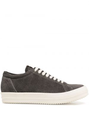 Semsket skinn sneakers Rick Owens grå