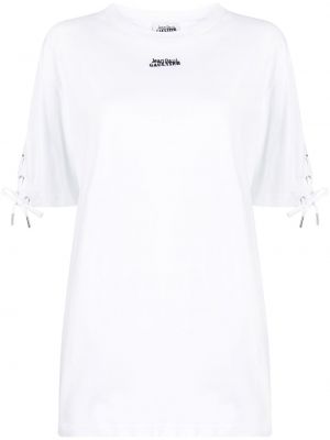 Тениска с връзки с дантела Jean Paul Gaultier бяло