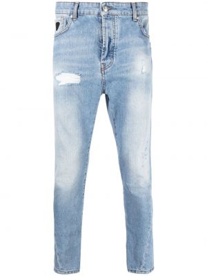 Jeans skinny effet usé slim John Richmond bleu