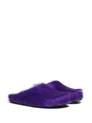 Iš natūralios odos sandalai Marni violetinė