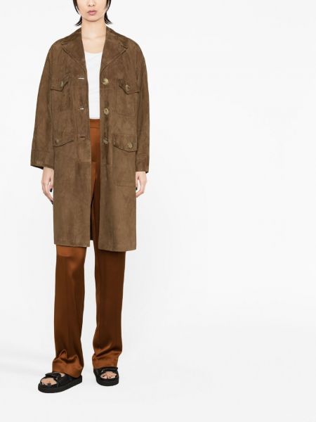 Semišový kabát 's Max Mara hnědý
