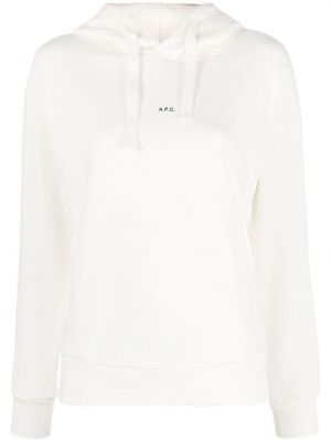 Βαμβακερός φούτερ με κουκούλα με σχέδιο A.p.c. λευκό