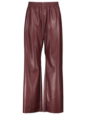 Kožené kalhoty relaxed fit z imitace kůže Deveaux New York červené