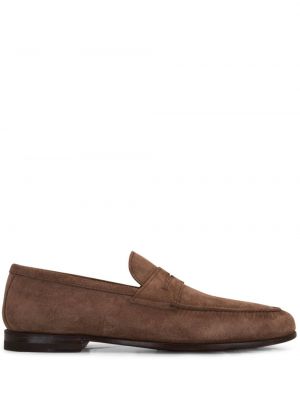 Pantofi loafer din piele de căprioară Bontoni maro