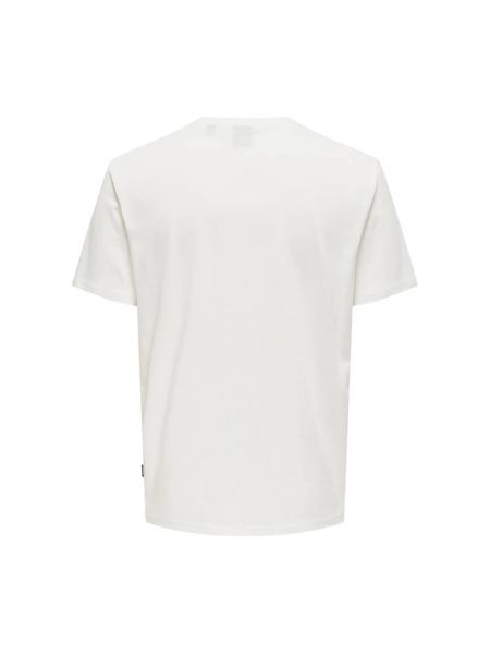 Koszulka bawełniana Only & Sons biała
