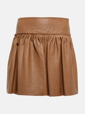 Plisovaná kožená sukňa Max Mara hnedá