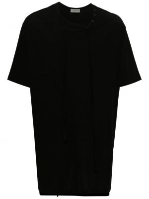 T-krekls ar pogām Yohji Yamamoto melns