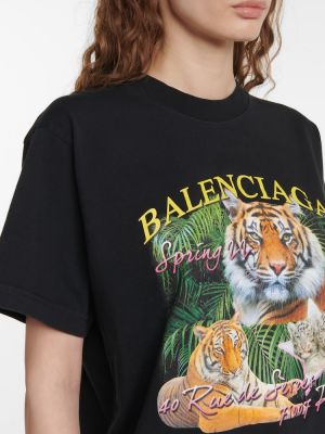 Bavlněné tričko jersey Balenciaga černé