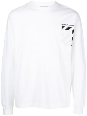 Trykt stripete t-skjorte Off-white hvit