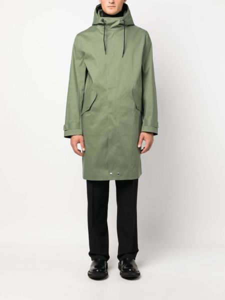 Bavlněný kabát s kapucí Mackintosh zelený