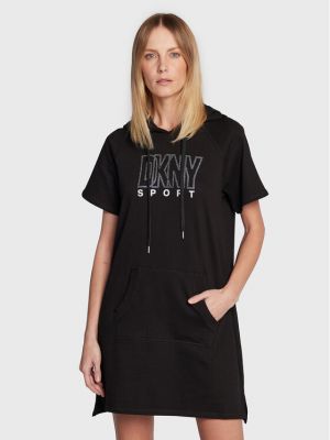 Плетена спортна рокля Dkny Sport черно