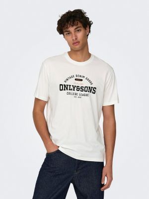 Camiseta de algodón con estampado manga corta Only & Sons