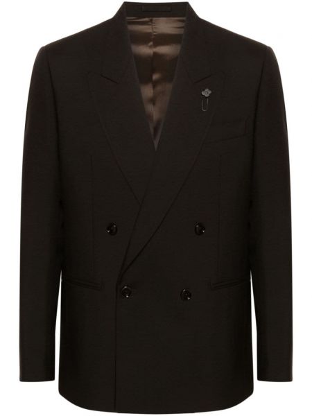 Dobbeltradet blazer Lardini brun