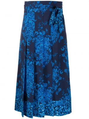 Falda de flores con estampado Valentino azul