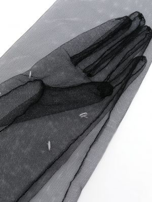 Przezroczyste rękawiczki Maison Margiela czarne