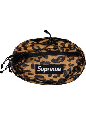 Леопардовая поясная сумка Supreme коричневая
