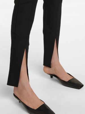 Pantalon taille haute en lin slim Toteme noir