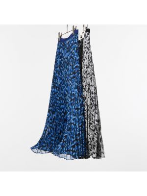 Плиссированная юбка Uniqlo синяя