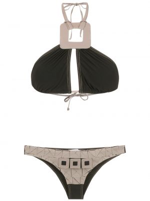 Bikini cu imprimeu geometric Amir Slama negru