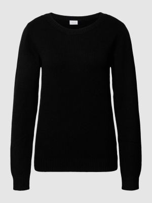 Dzianinowy sweter z długim rękawem Vila czarny