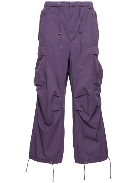 Bavlněné cargo kalhoty Bluemarble fialové