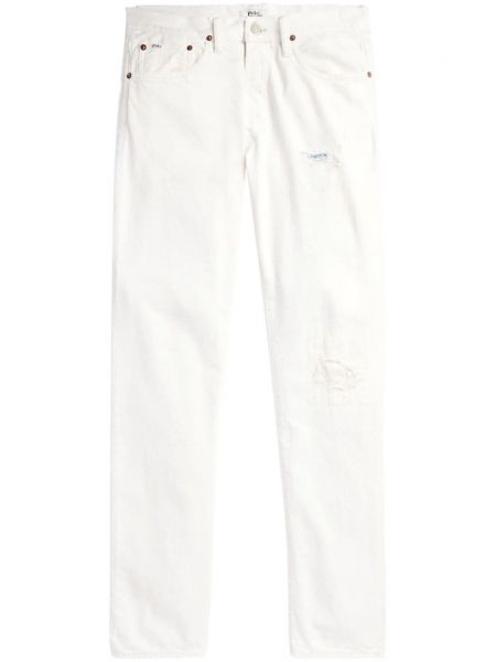 Priliehavé kockované bavlnené polokošeľa Polo Ralph Lauren biela