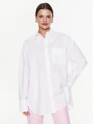Relaxed fit medvilninė marškiniai Remain balta