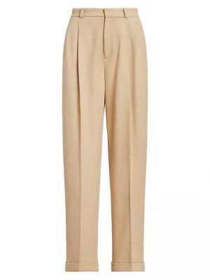 Шерстяные широкие брюки в елочку Polo Ralph Lauren
