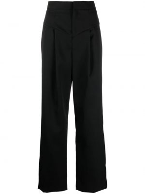 Volnene ravne hlače Isabel Marant črna