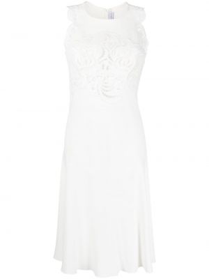Прозрачна миди рокля без ръкави с дантела Ermanno Scervino бяло