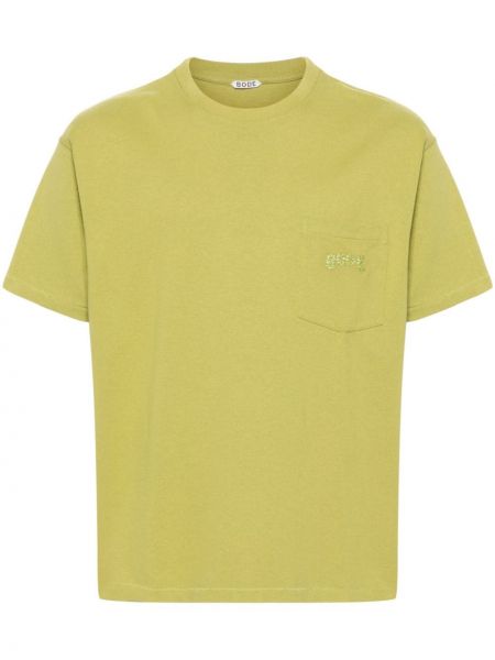 Kokvilnas t-krekls ar izšuvumiem Bode zaļš