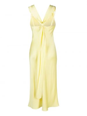 Satynowa sukienka midi Max Mara żółta