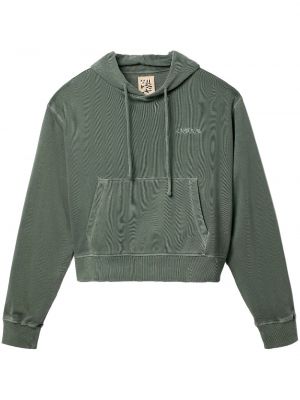 Kokvilnas kapučdžemperis ar izšuvumiem Camperlab zaļš