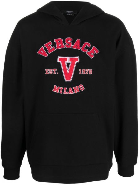 Kokvilnas kapučdžemperis Versace melns