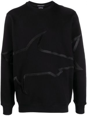 Medvilninis siuvinėtas džemperis Paul & Shark juoda
