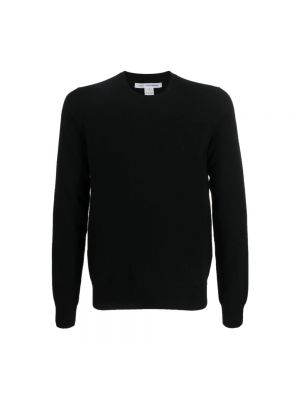 Sweter wełniany z okrągłym dekoltem Comme Des Garcons czarny