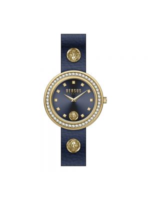 Zegarek skórzany Versus Versace niebieski