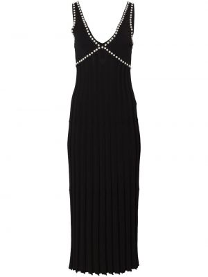 Плисирана плетена миди рокля Carolina Herrera черно