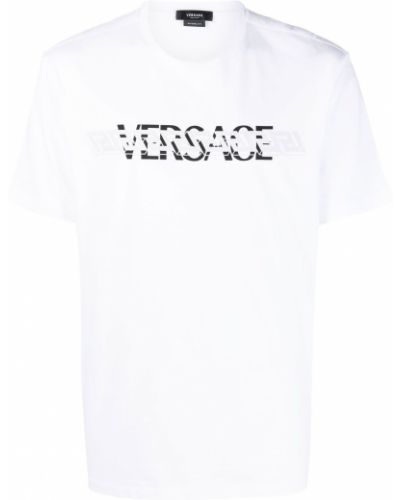 T-shirt con scollo tondo Versace bianco
